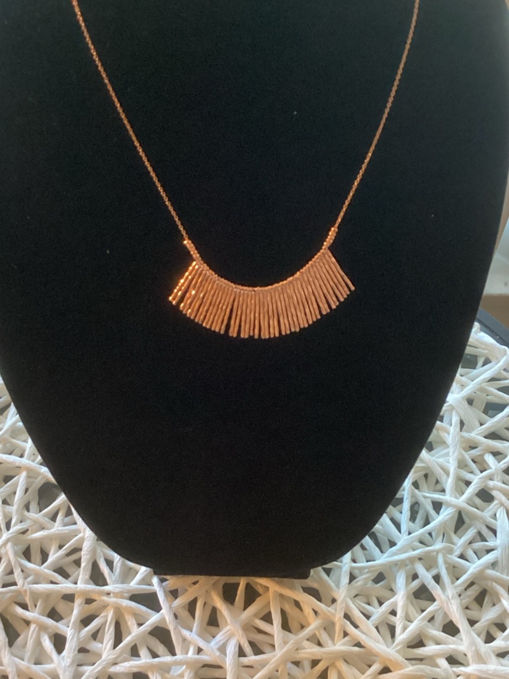 Gold Fringe Bar Necklace - Women's Jewelry